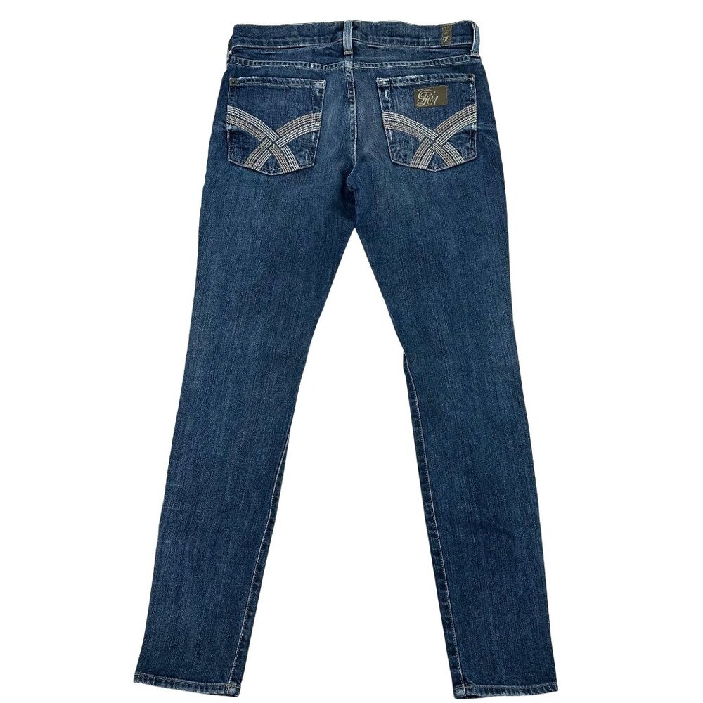 7 for all Mankind Womens Blue Gwenevere Super Skinny 5 Pocket Jeans Size 27 - Picture 3 of 10